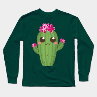 Kawaii Cute Cactus Plant Long Sleeve T-Shirt